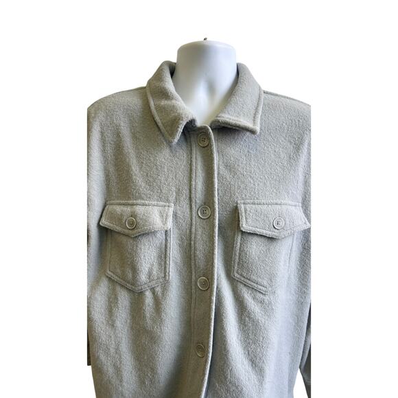 Hilary Radley XL Gray Shacket Overshirt Jacket Button Front Country-Coded Layer - Picture 2 of 4